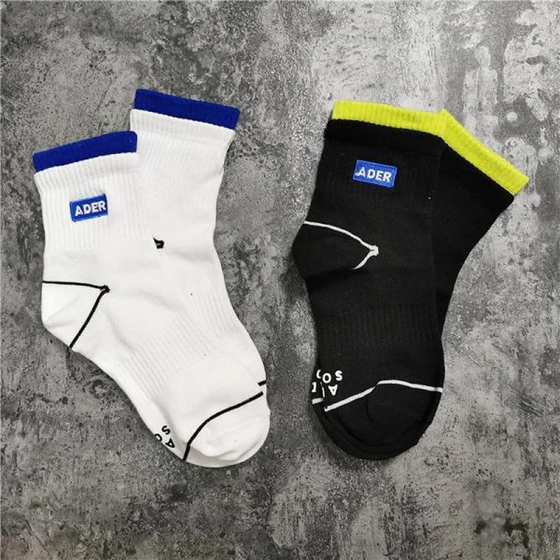 

Двухслойные носки 22SS из 100% хлопка с вышивкой в виде букв цилиндрической формы для мужчин и женщин, модные всесезонные носки Hentai