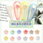 50 шт. 6 мм блестящий цветок Стразы из смолы для дизайна ногтей Разноцветные Подвески с пятью лепестками цветок для украшения ногтей маникюр