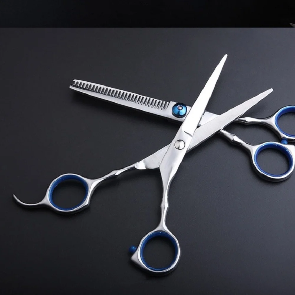 

6 inch Cutting Thinning Styling Tools Brainbow Hair Scissors Stainless Steel Salon Hairdressing Shears Regular Flat Teeth Blade