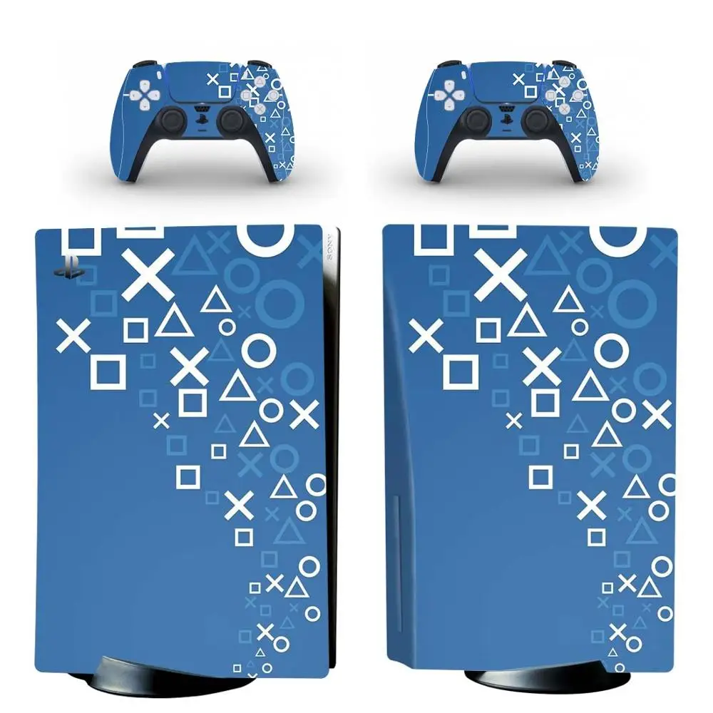 Наклейка Symbol PS5 Disc Edition для консоли Playstation 5 и 2 контроллера наклейка виниловая