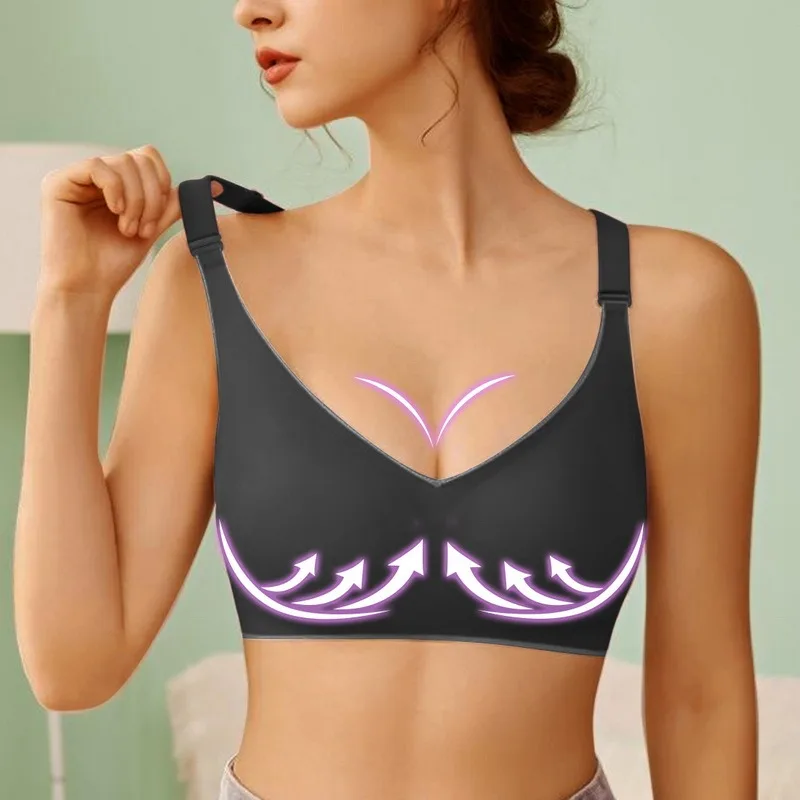 

Bra For Women Invisible Lift Up Seamless Plus Size Push Up Sport Thin Bra Underwear Lace Sexy Butterfly Backless Body Shaper Bra