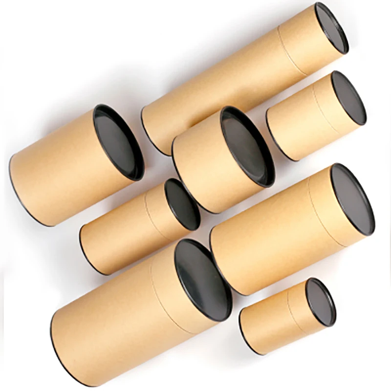 Festa de Aniversário Embalagem Caixa Marrom 2021 Nova Moda Kraft Papel Presente Tubo Chá Biscoitos Mala Pode Eco 5 Tamanhos Xin Jia yi