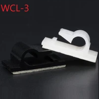 10pcs wcl 3 cable clamp self adhesive wire tie fix clip car cord organizer line bracket holder management fasteners white black