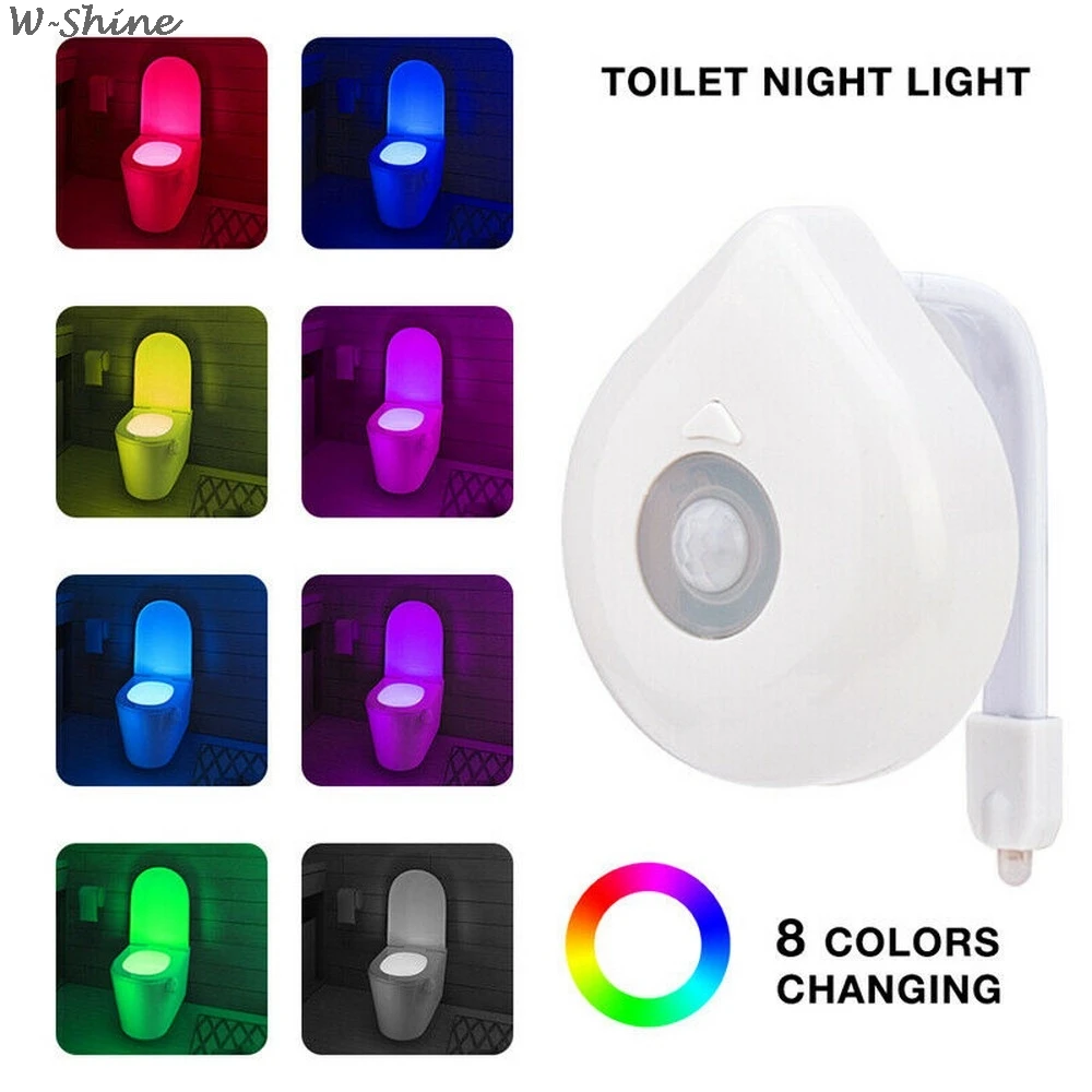 Туалет Свет умный датчик движения сиденье для унитаза ночник 8 видов цветов