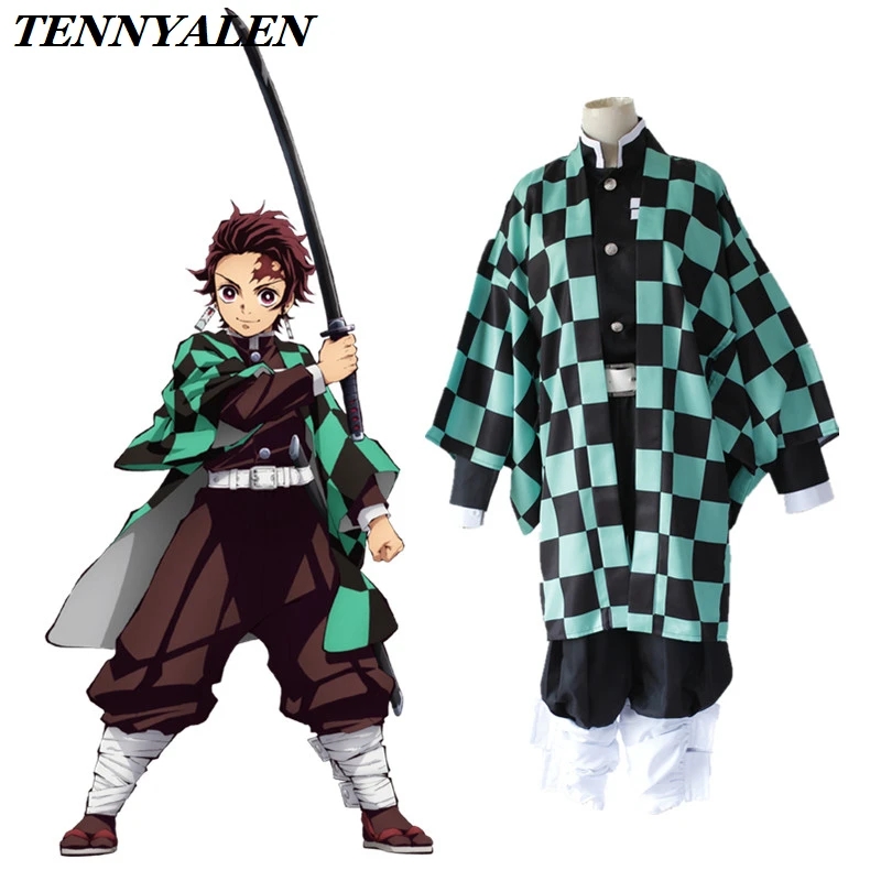 

Аниме Косплей демона Slayer Kamado Tanjirou, косплей в стиле костюм для взрослых на Хэллоуин, японское кимоно Набор париков