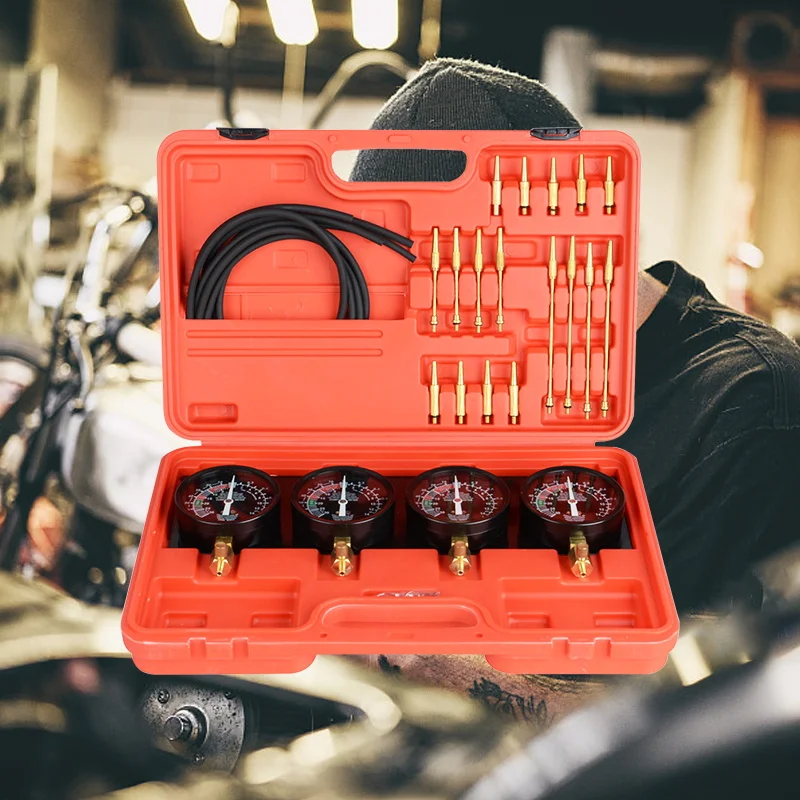 

Universal Motorcycle Car Fuel Vacuum Carburetor Synchronizer Tool Kit Four-cylinder Gauges Motorcycle Car Repair Tools Universal