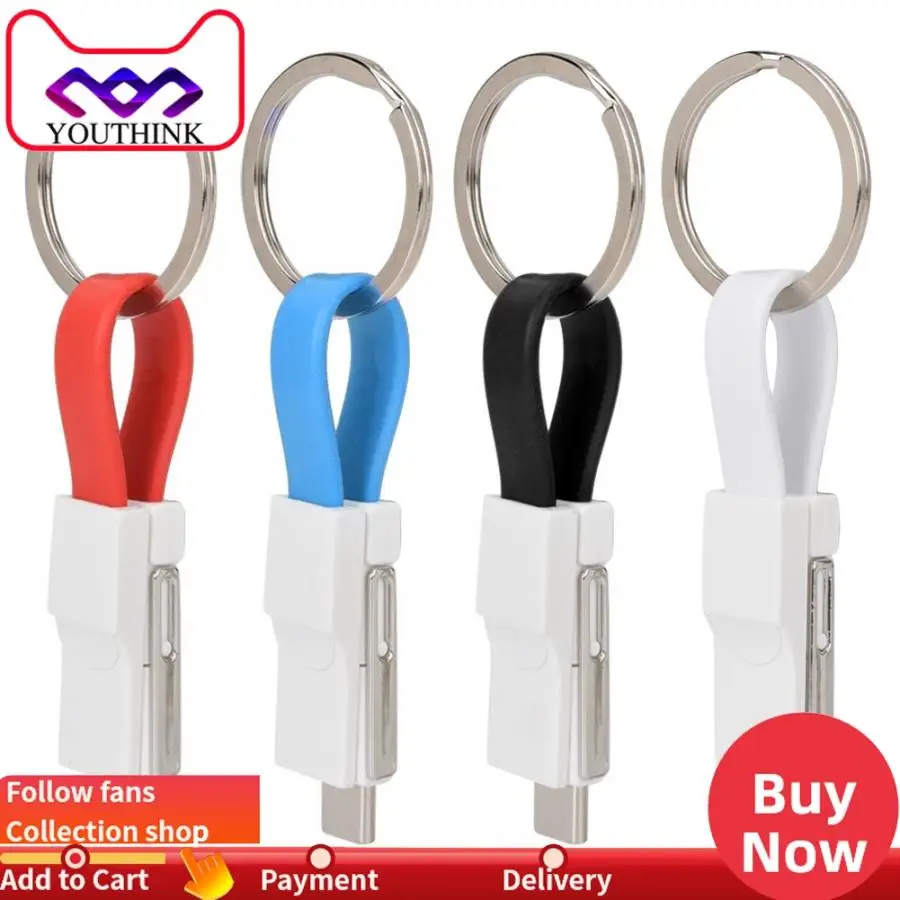 3 в 1 USB кабель для передачи данных с магнитной пряжкой мини брелок быстрой зарядки