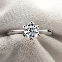 real 1 carat d color moissanite wedding rings for women top quality 18k white gold color 100 925 sterling silver jewelry