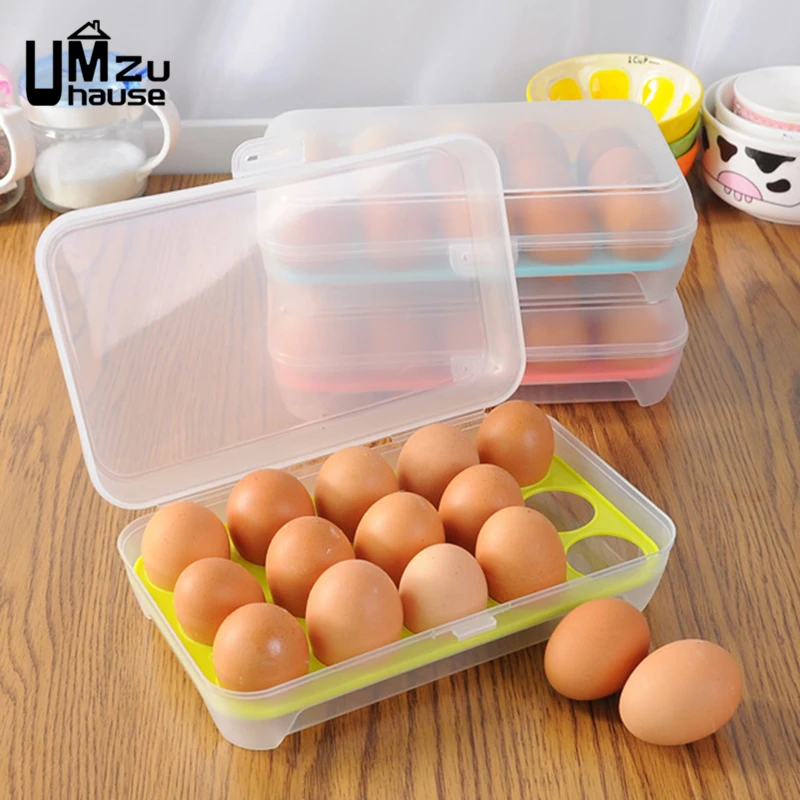 

Ящики для хранения яиц с 15 ячейками, защитные корзины с подставкой для крышек, Штабелируемый контейнер, кухонные ящики для фруктов, Домашний...