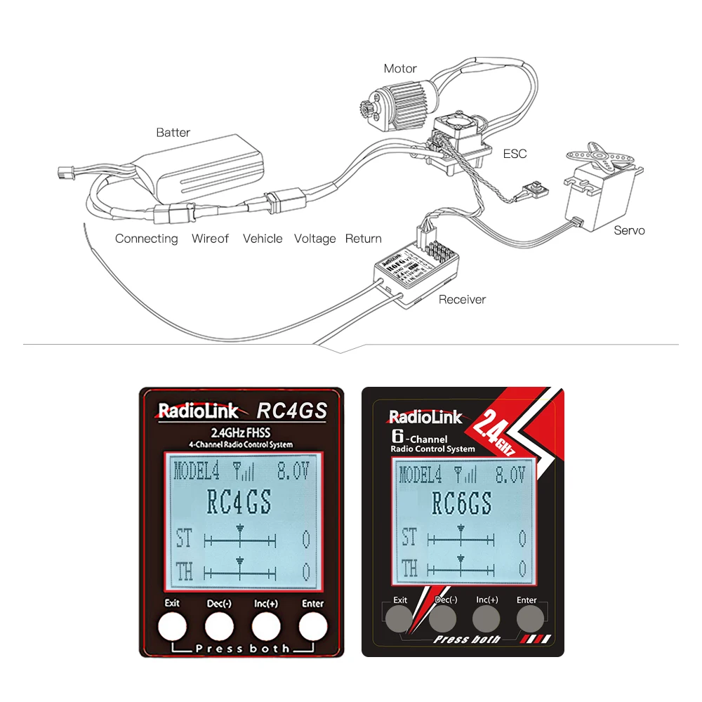 Radiolink R6FG 6 Каналы 2 4G приемник с гироскопом и HV Servo большим радиусом Управление для