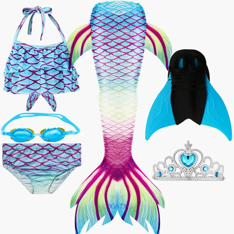 Детский костюм Русалочки с плавниками для косплея девочек 2020 | Тематическая