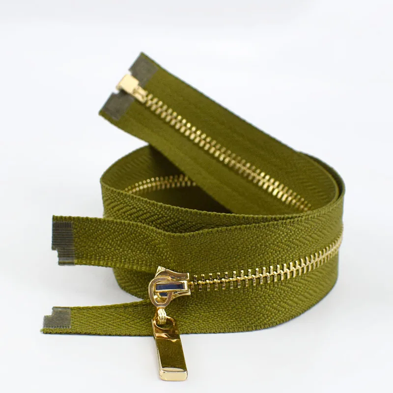 army green 2 шт. Meetee 3# Металл Конец застежки-молнии/40 70 см с золотыми зубьями и длинной застежкой-молнией застежка для пошива сумок пуховик, куртка, юбка, Костюмы аксессуары - Цвет: army green