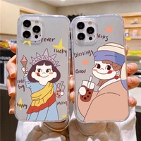 kawaii milk tea girl phone case for iphone 12pro 13pro 11 pro max xs max xr 7 8 puls se2020 12 13mini cases soft silicone cover