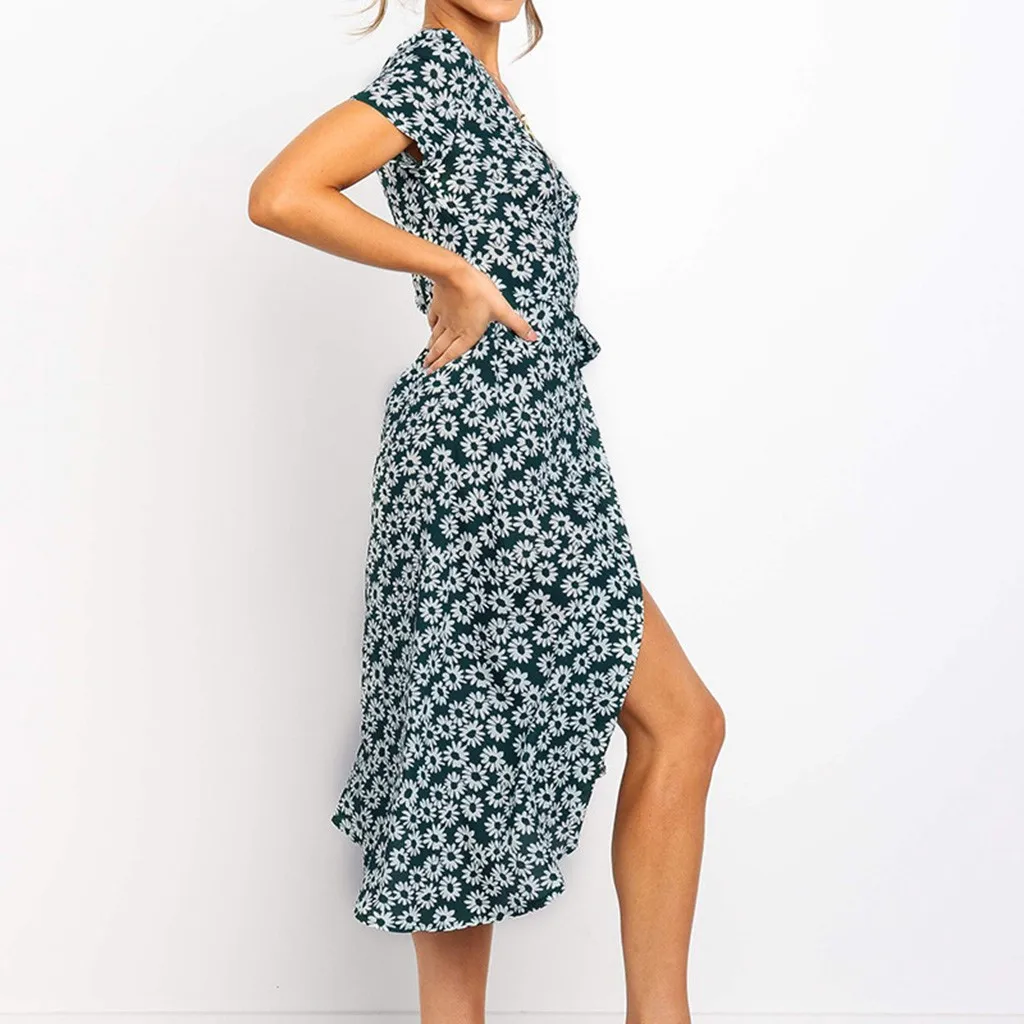 Женское летнее платье с цветочным принтом JAYCOSIN элегантное офисное в стиле бохо