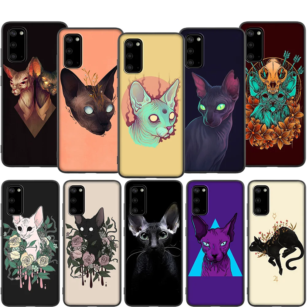 Мягкий чехол Lavaza с изображением Сфинкса и кота для Samsung Note A3 A5 A6 A7 A8 A9 A10s A20s A30s A40s A50s