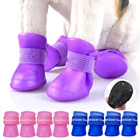 4 шт.лот SML резиновые ботинки для собак непромокаемые ботинки для щенков резиновые ботинки карамельных цветов Обувь для щенков