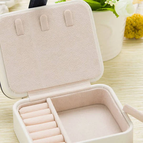 Портативный дорожная коробочка для украшений ювелирных изделий из полиуретана