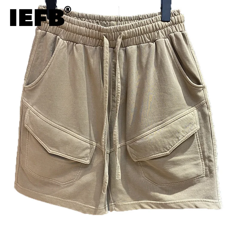 

Шорты IEFB мужские с эластичным поясом, утепленные свободные спортивные хлопковые штаны в стиле High Street, лето 2022