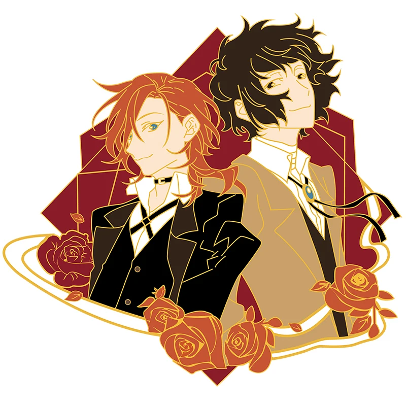 

Anime Bungo Stray Dogs Dazai Osamu Nakajima Atsushi Badge Souvenir Button Brooch Pin Medal Decorate Metal Cosplay Costume Gifts