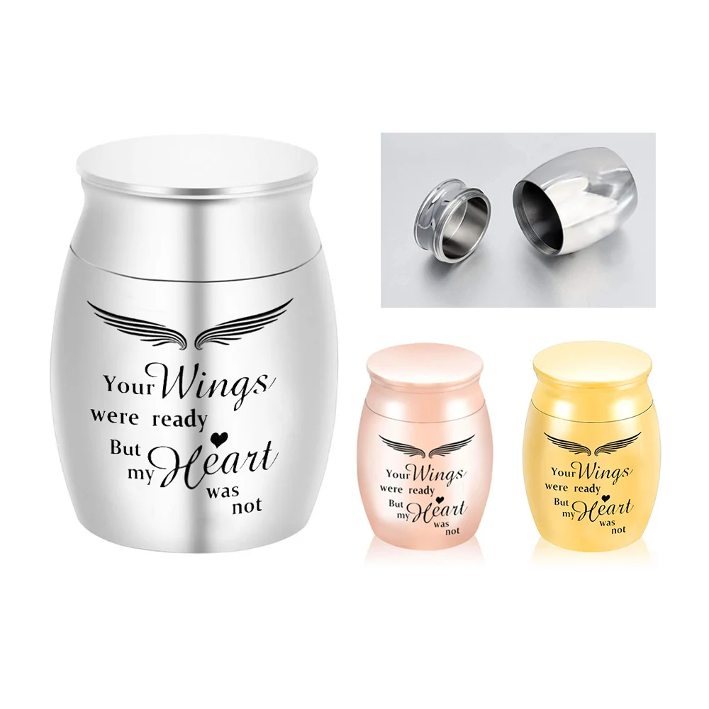 

Keepsake Human Ashes Urns Mini Cremation Urns for Ashes Memorial Dog Cat Pet Ashes Holder-Your Wings were Ready My Heart was Not