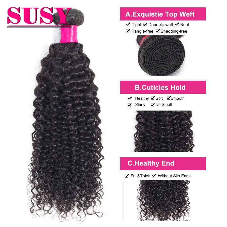 Малазийские кудрявые накладные волосы 10 А 3 пряди человеческие волнистые для