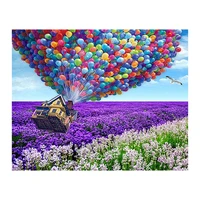 meivn 5d diy diamond painting balloon and house full square diamond embroidery fly over the flower rhinestones picture craft kit