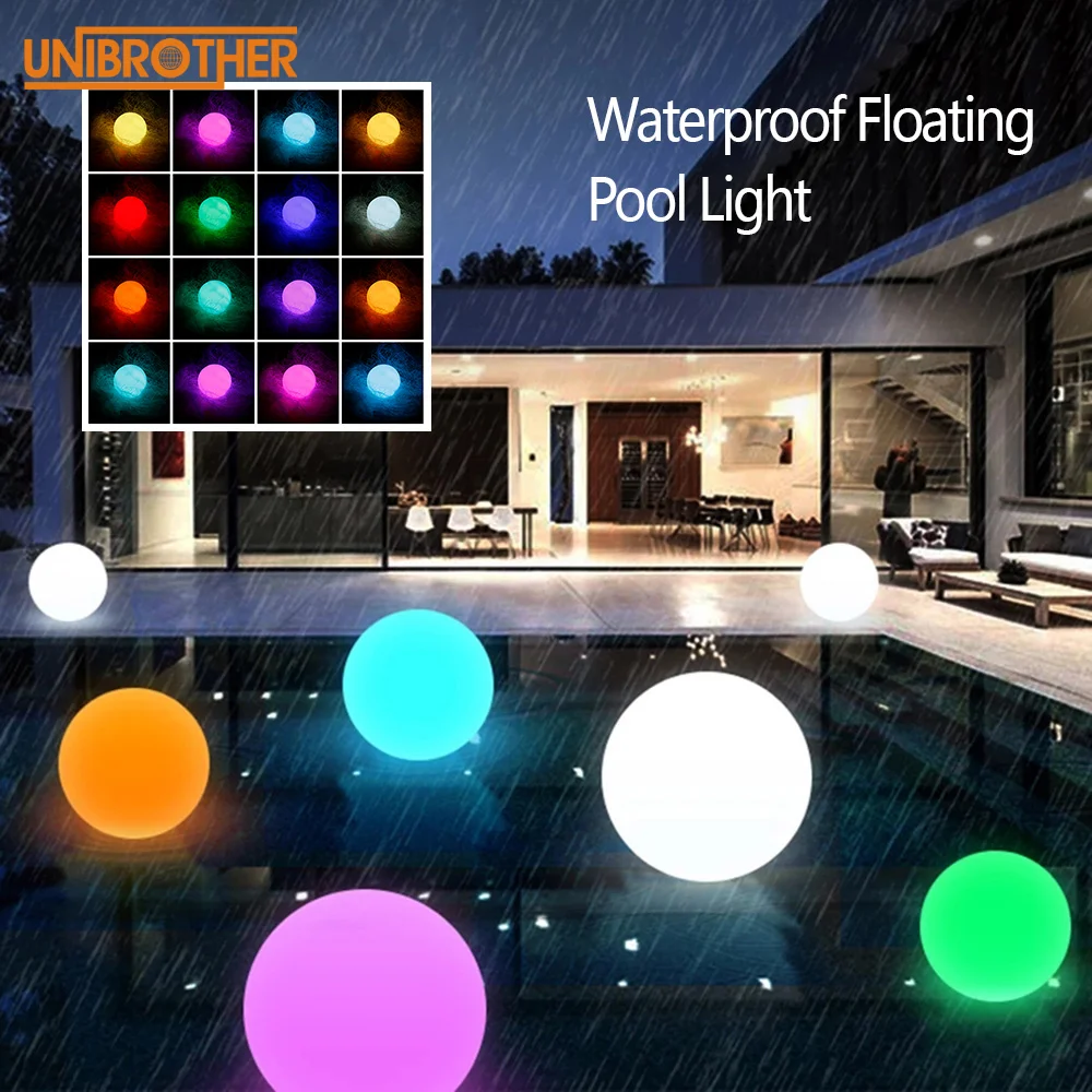 

Home Decor Lawn Lamp Floor LED Light Bulb Remote Control Luminous Ball Waterproof 16 Colorful Outdoor Landscape Garden Light
