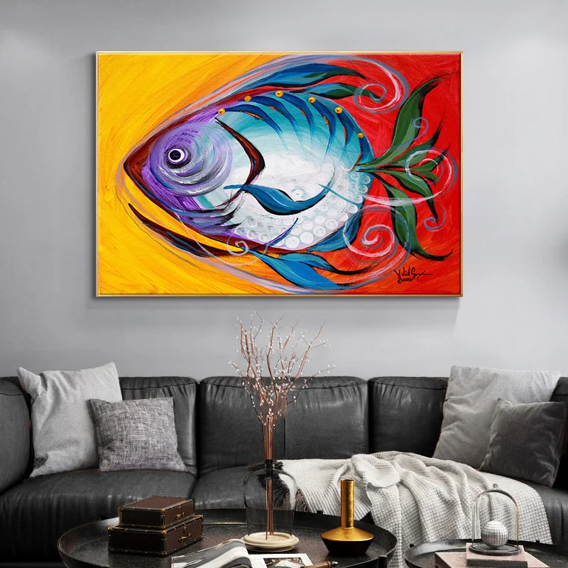 

Canvas Painting Art Wild Animals Wall Painting Colorful Fish Home Decoration Print Poster Art for Living Room Home Decor Cuadros
