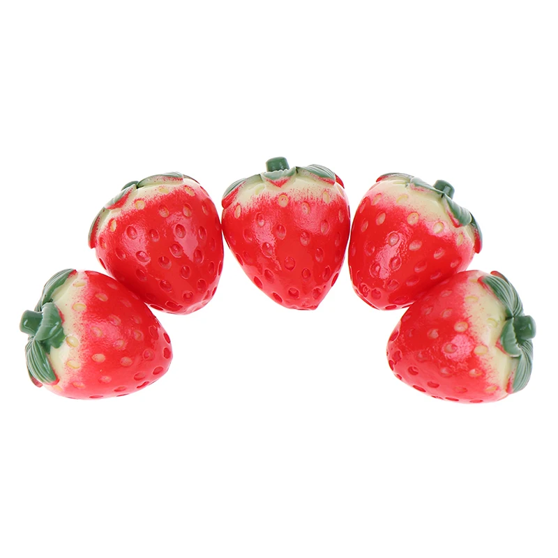 

5PCS 1:12 Dollhouse Miniatures Resin Mini Strawberry DIY Phone Case Accessories Figurine Cabochon Toys Kids Kitchen Toy