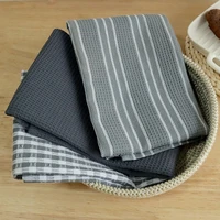 3pcsset 45x60cm cotton table napkins placemat kitchen waffle pattern tea towels absorbent dishcloth