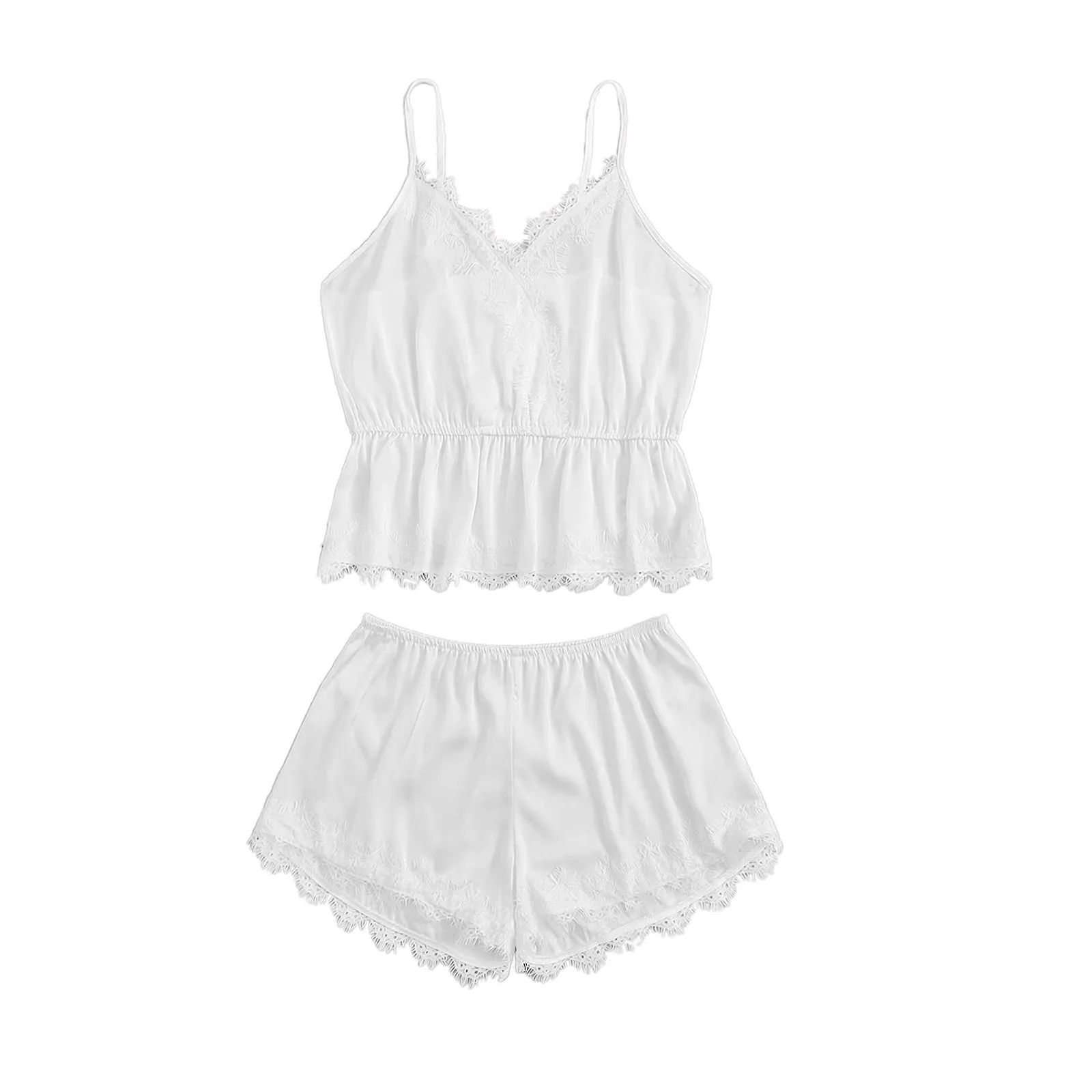

Camisoles Sexy Pajamas Women Sexy Nightwear Sets Pyjamas Sleepwear Lingerie Tops Shorts Lace Bowknot Underwear pizama dla kobiet
