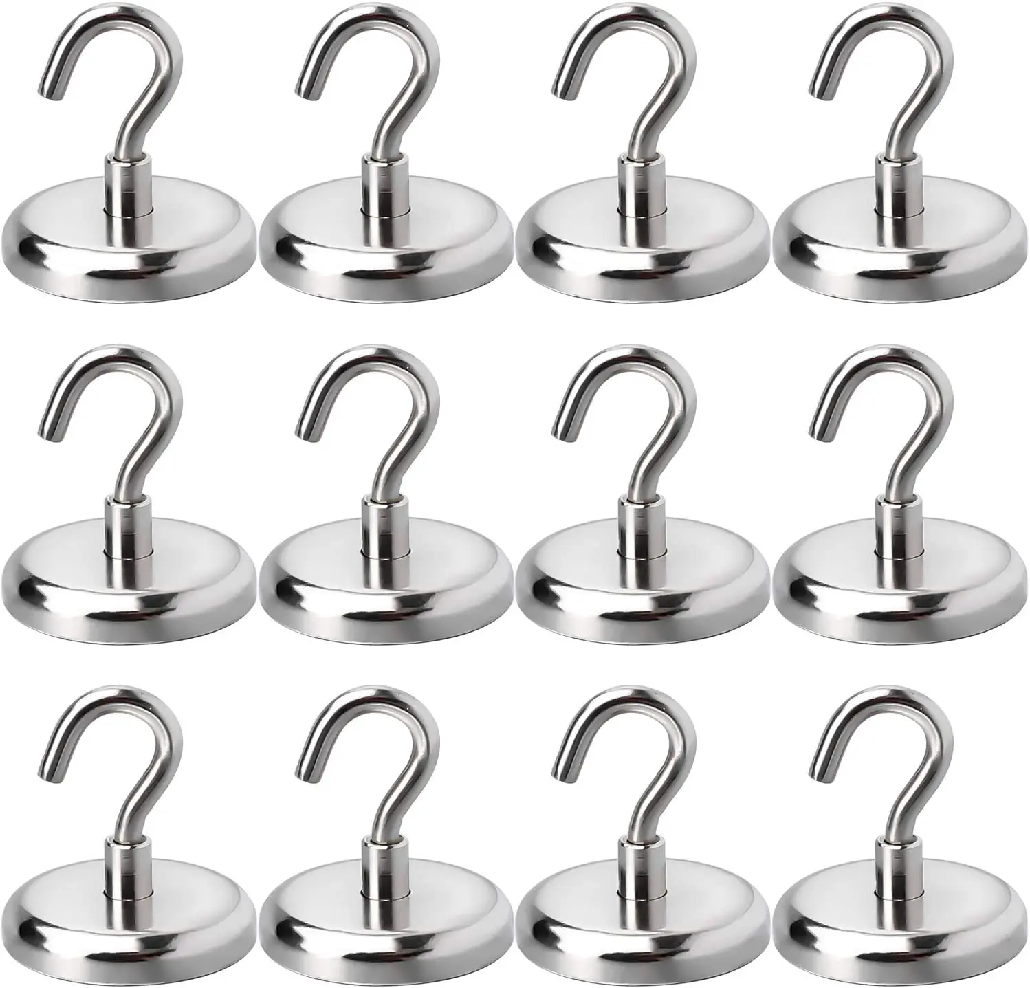 

Magnetic Hooks Heavy Duty diamete32mm 100 lb Strong Magnet with Hook for Fridge Super Neodymium Extra Strength Industrial Hooks