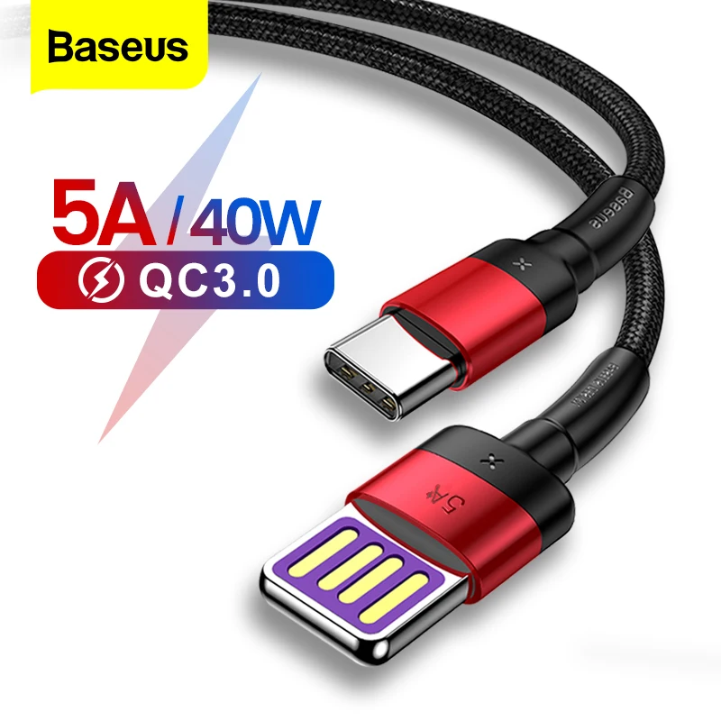 Кабель Baseus 5A USB Type C для Huawei Mate 20 P30 P20 Pro Lite быстрая зарядка кабель Xiaomi mi 9 8|Кабели