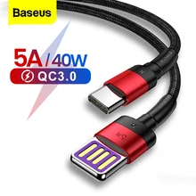 Кабель Baseus 5A USB Type C для Huawei Mate 20 P30 P20 Pro Lite быстрая зарядка кабель