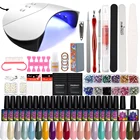 Набор для маникюра Комплект гель-лаков для ногтей, для домашнего маникюра, Гель-лак, полный набор, полуперманентный набор для ногтей Набор Для лаков с УФ светодиодный лампой