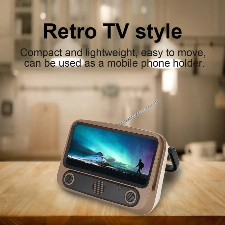 Ретро ТВ стиль Выдвижная антенна дизайн 1200 мАч Bluetooth 5 0 динамик мобильный телефон