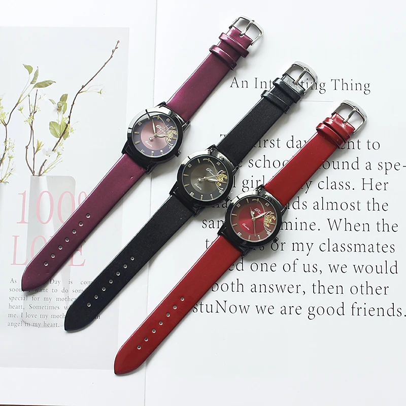 Prema  Fashion Butterfly Ladies Watch Purple Quartz Women Wrist Watches Bracelet Leather 2021 Wristwatches Creative Girl Clock