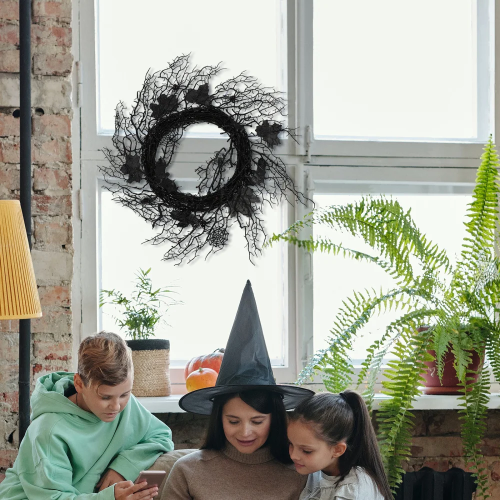 

1Pc Wreath Simulation Spider Bat Wreath Haunted House Hanging Pendant