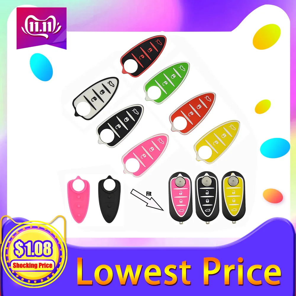 OkeyTech силиконовая резина Автомобильный ключ для Alfa Romeo Giulietta 159 GTO GTA Mito Brera 3 кнопки