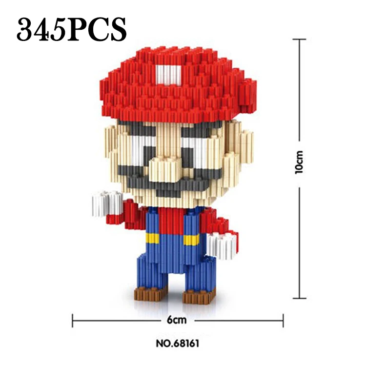 345pc Mario Строительные блоки, игрушки для детей, Super Mario Bros, алмазные мини-блоки, Doraemoned, супер герой, Narutoes, Звездные войны, Детский Рождественский подарок - Цвет: 345pc Mario