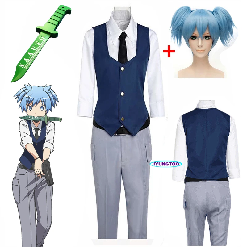 

Anime Assassination Classroom Shiota Nagisa Cosplay Costumes Wig Tie Vest Halloween Christmas Party Uniform Unisex Daily Leisure