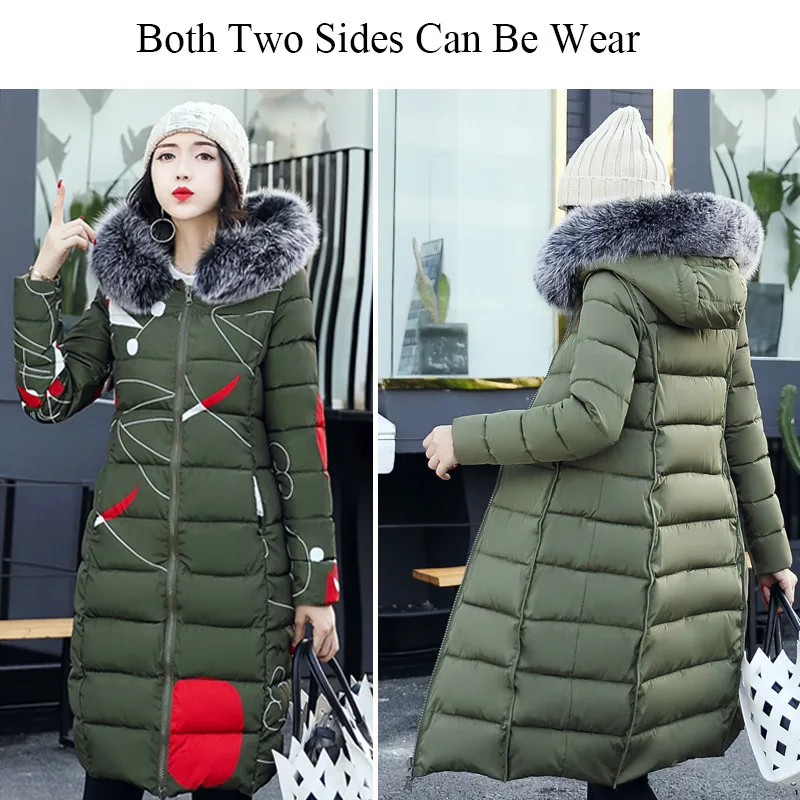 

jacket winter collar ladies parka fur feminino hooded women female long coat warm chaqueta outerwear thicken hooded coat fur co