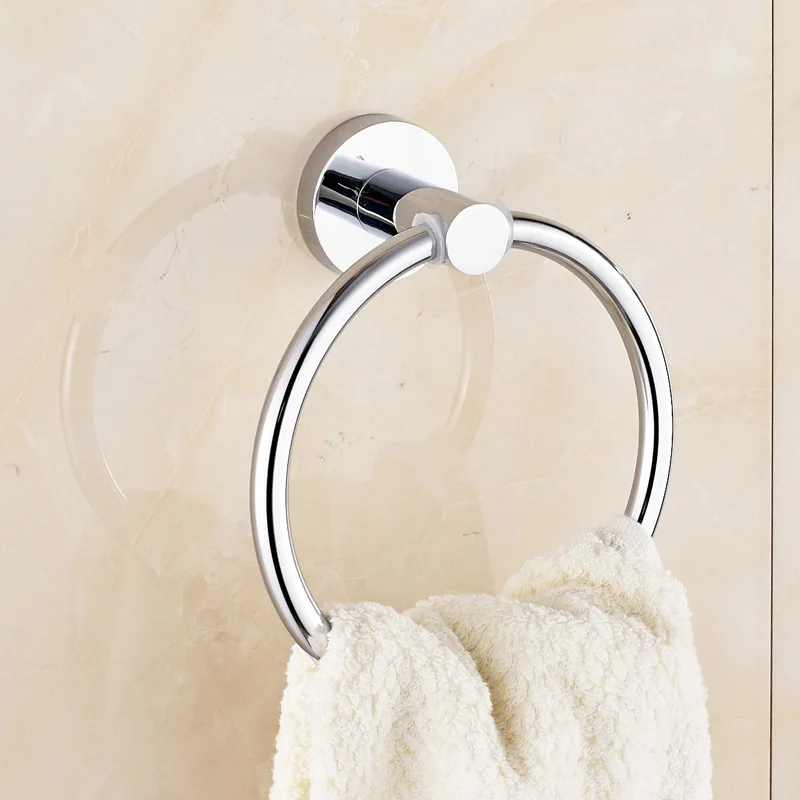 

1 Piece Stainless Steel Towel Ring Wall-mounted Washcloth Rack Home Bathroom Kitchen Supplies