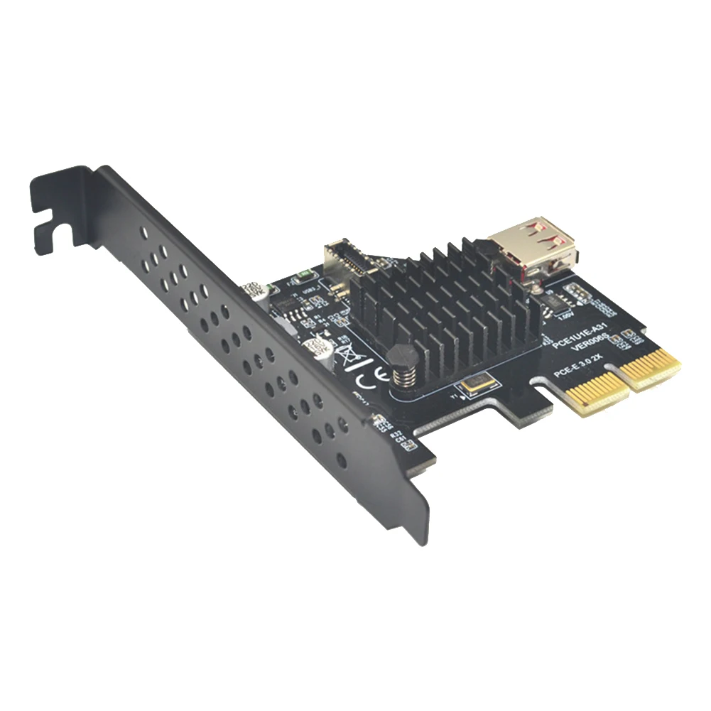 

Expansion Card ASM3142 Chip 10Gbps USB3.1 Type-E 20pin Riser Card USB2.0 PCI-E 3.0 X2 Extender Computer Multiplier Adapter