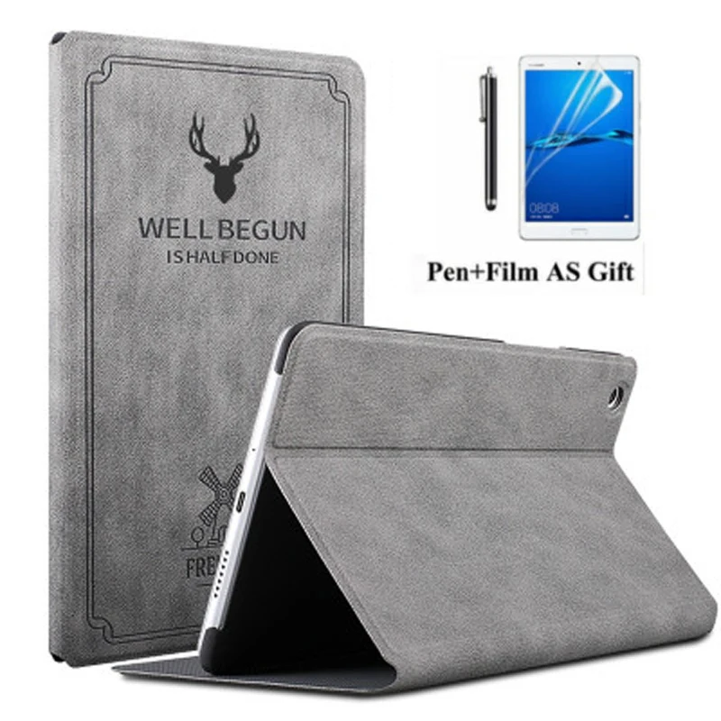 For Huawei MediaPad M5 Lite 10 BAH2-W19/L09/W09 Case Ultra Slim Retro Pu Leather Smart Stand Cover For Media Pad M5 Lite 10.1"
