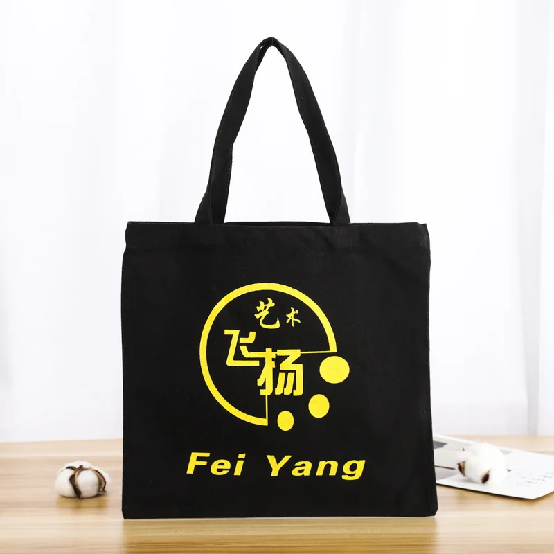 

1000Pcs Creative Custom Logo Printing Canvas Shopping Bags Hand-Held Cotton Bags Customized Advertising