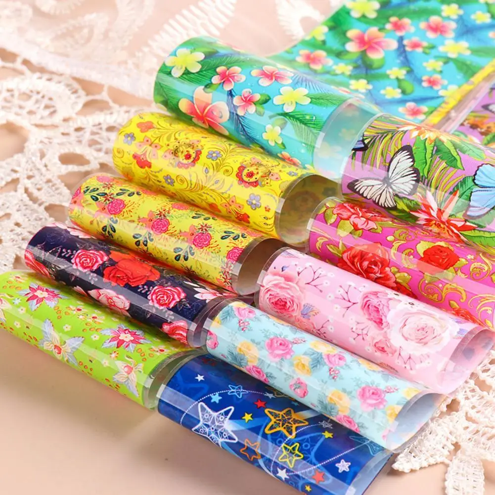 

Manicure 10Pcs Eco-friendly Nail Transfer Water Decal Fashion Nail Stickers Removable for Dating