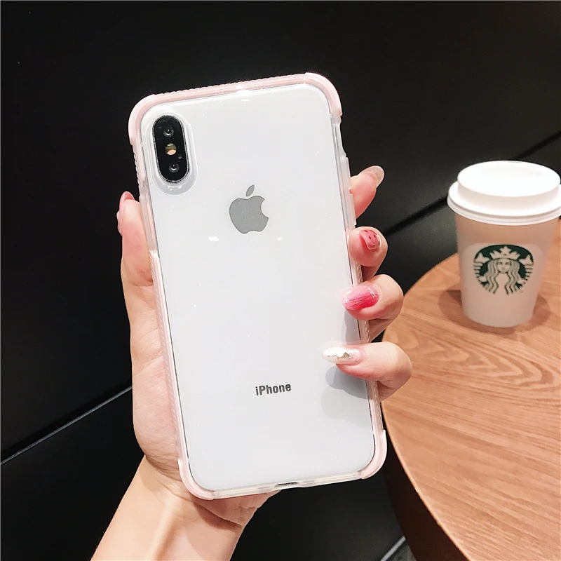 Двухслойный противоударный Прозрачный чехол для iphone SE 2020 X XS 11 Pro MAX XR 7 8 Plus 6s 6 5