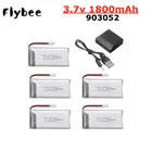3,7 в 1800 мАч литий-полимерный аккумулятор для KY601S SYMA X5 X5S X5C X5SC X5SH X5SW M18 H5P H11D H11C Запчасти для радиоуправляемых дронов 3,7 в 903052 зарядное устройство