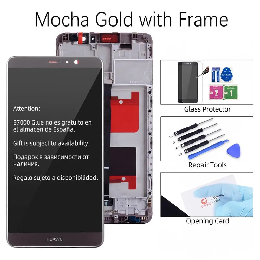 Mocha Gold Frame 5,9 '' ЖК-дисплей для huawei mate 9, сенсорный экран с рамкой, дигитайзер для huawei mate 9, ЖК-MHA-L29, запасные части - Цвет: Mocha Gold Frame